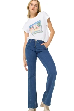 Caroline Biss Broeken*1524-24 / Comfortabele Bootcut Jeans, Normal Waist
