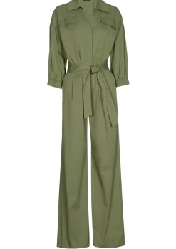 Caroline Biss Broeken*1568-60 / Comfortabele Jumpsuit In Katoen, Wijd Been