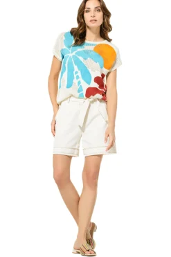 Caroline Biss Broeken*3579-93 / Comfortabele Katoenen Short, High Waist