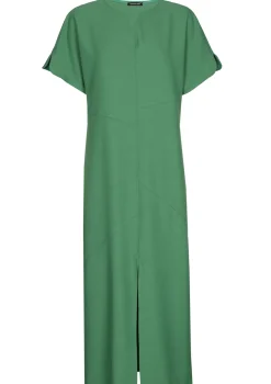 Caroline Biss Jurken*1124-62 / Comfortabele Rechtvallende Midi Jurk