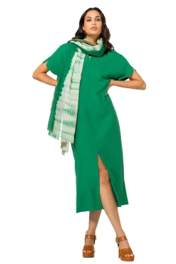 Caroline Biss Jurken*1124-62 / Comfortabele Rechtvallende Midi Jurk