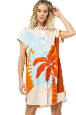 Caroline Biss Jurken*3170-89 / Comfortabele Rechtvallende Hemdjurk