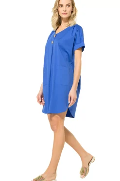 Caroline Biss Jurken*3173-26 / Comfortabele Rechtvallende Jurk