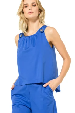 Caroline Biss Tops*3673-26 / Comfortabele Top Met Rugeffect