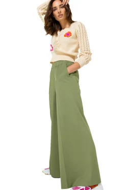 Caroline Biss Broeken*1569-60 / Comfortabele Wijde Broek In Katoen, Normal Waist