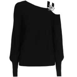 Caroline Biss Pulls*1257-10 / Elegante Fijn Gebreide Pull Met Schoudereffect