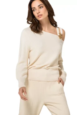 Caroline Biss Pulls*1257-34 / Elegante Fijn Gebreide Pull Met Schoudereffect