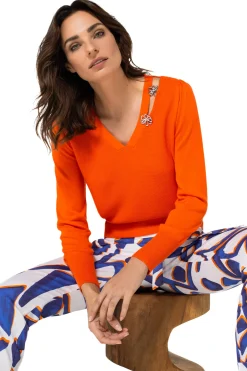 Caroline Biss Pulls*1259-53 / Fijn Gebreide Elegante Pull 2 Styles