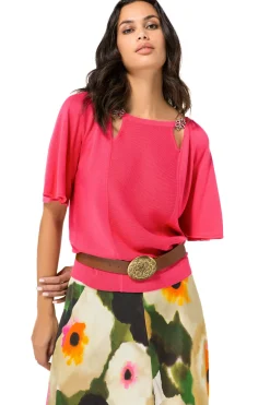Caroline Biss Pulls*1258-74 / Fijn Gebreide Pull Met Fantasiemouw