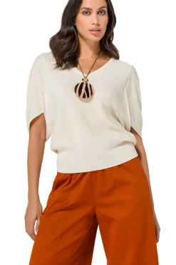Caroline Biss Pulls*1247-34 / Fijn Gebreide Pull Met Mouweffect