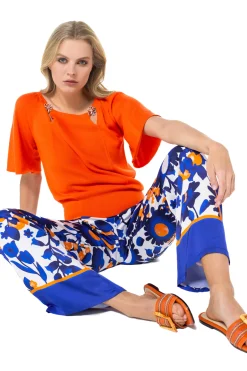 Caroline Biss Pulls*1258-53 / Fijn Gebreide Pull Met Fantasiemouw