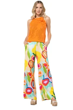 Caroline Biss Broeken*3566-79 / Frivole Soepelvallende Rechte Broek, Normal Waist