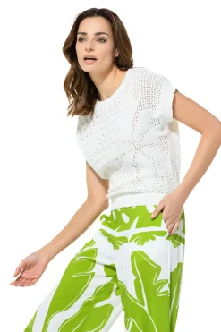 Caroline Biss Pulls*3215-91 / Half Doorzichtige Gebreide Pull