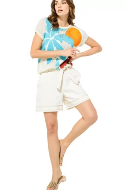 Caroline Biss Pulls*3202-89 / Half Doorzichtige Gebreide Zomerse Pull