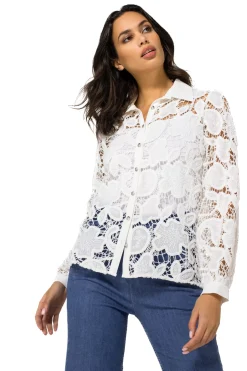 Caroline Biss Tops*1606-91 / Halfdoorzichtige Katoenen Bloes Met Broderie