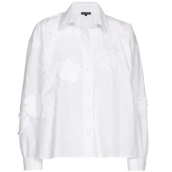 Caroline Biss Tops*1608-90 / Korte Oversized Katoenen Bloes Met Broderie