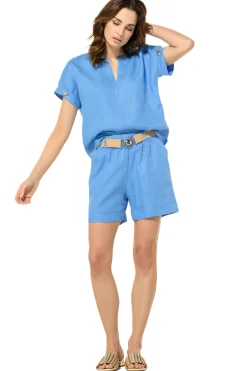 Caroline Biss Broeken*3568-24 / Linnen Short, Normal Waist