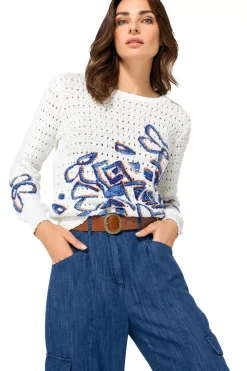 Caroline Biss Pulls*1289-29 / Los Gebreide Pull Met Print