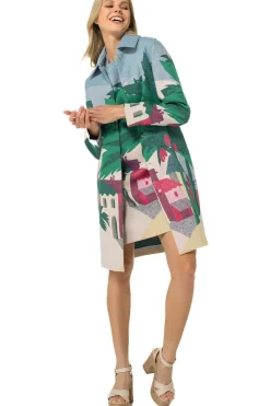Caroline Biss Jurken*1152-69 / Rechtvallende Jurk In Katoen Met Allover Print