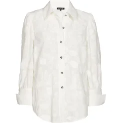 Caroline Biss Tops*1614-91 / Rechtvallende Katoenen Bloes Met Broderie