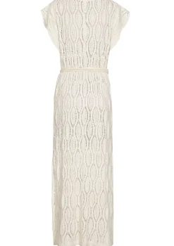 Caroline Biss Jurken*1140-34 / Rechtvallende Midi Jurk In Crochet