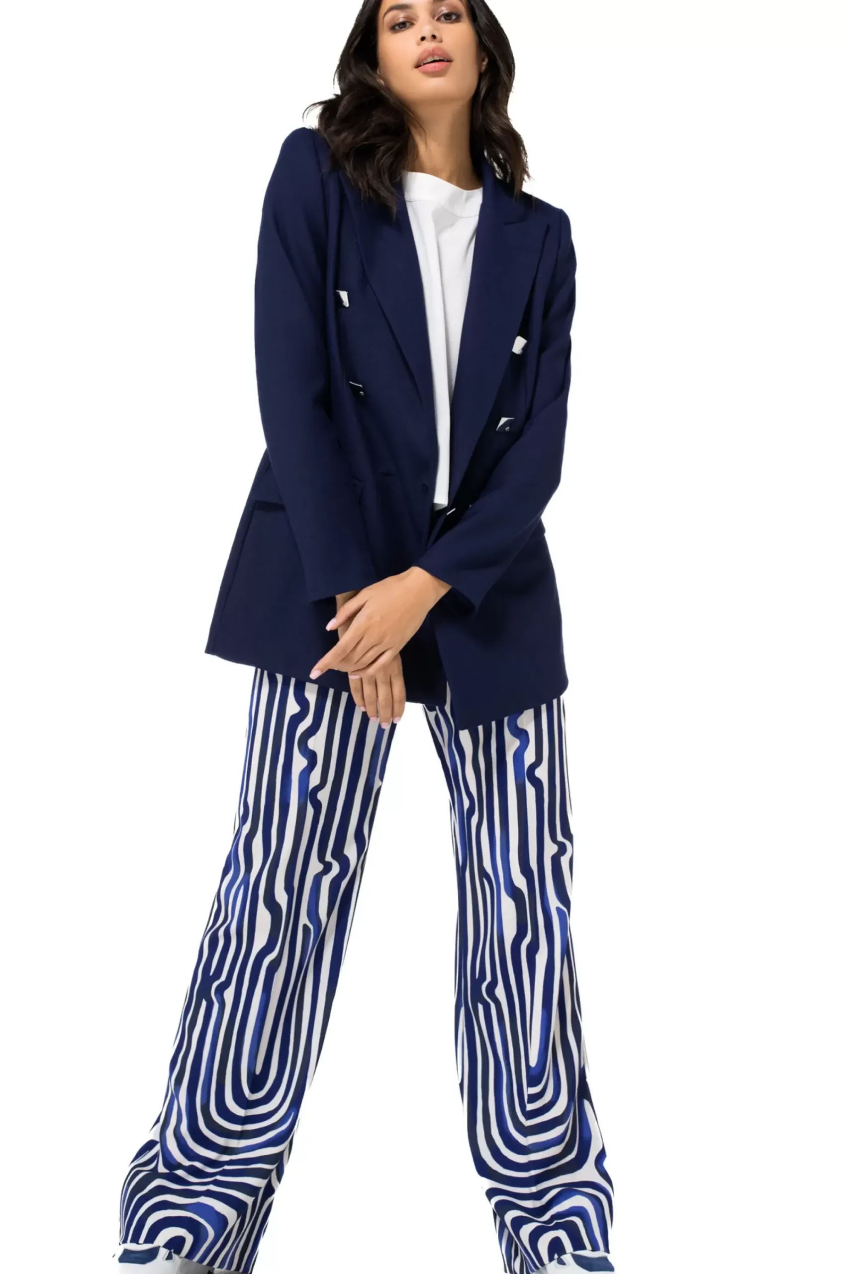 Caroline Biss Tops*1634-91 / Rechtvallende Top Met Mouweffect