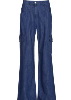 Caroline Biss Broeken*1512-24 / Soepelvallende Cargojeans, Wijd Been, Normal Waist