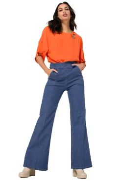 Caroline Biss Broeken*1515-24 / Soepelvallende Geklede Jeans, Wijd Been, Normal Waist