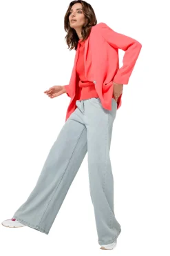 Caroline Biss Broeken*1525-25 / Soepelvallende Jeans, Wijd Been, High Waist