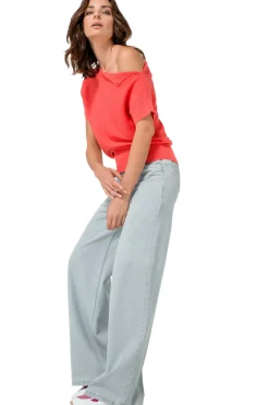 Caroline Biss Broeken*1525-25 / Soepelvallende Jeans, Wijd Been, High Waist