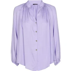Caroline Biss Tops*1689-46 / Soepelvallende Rechte Shiny Bloes