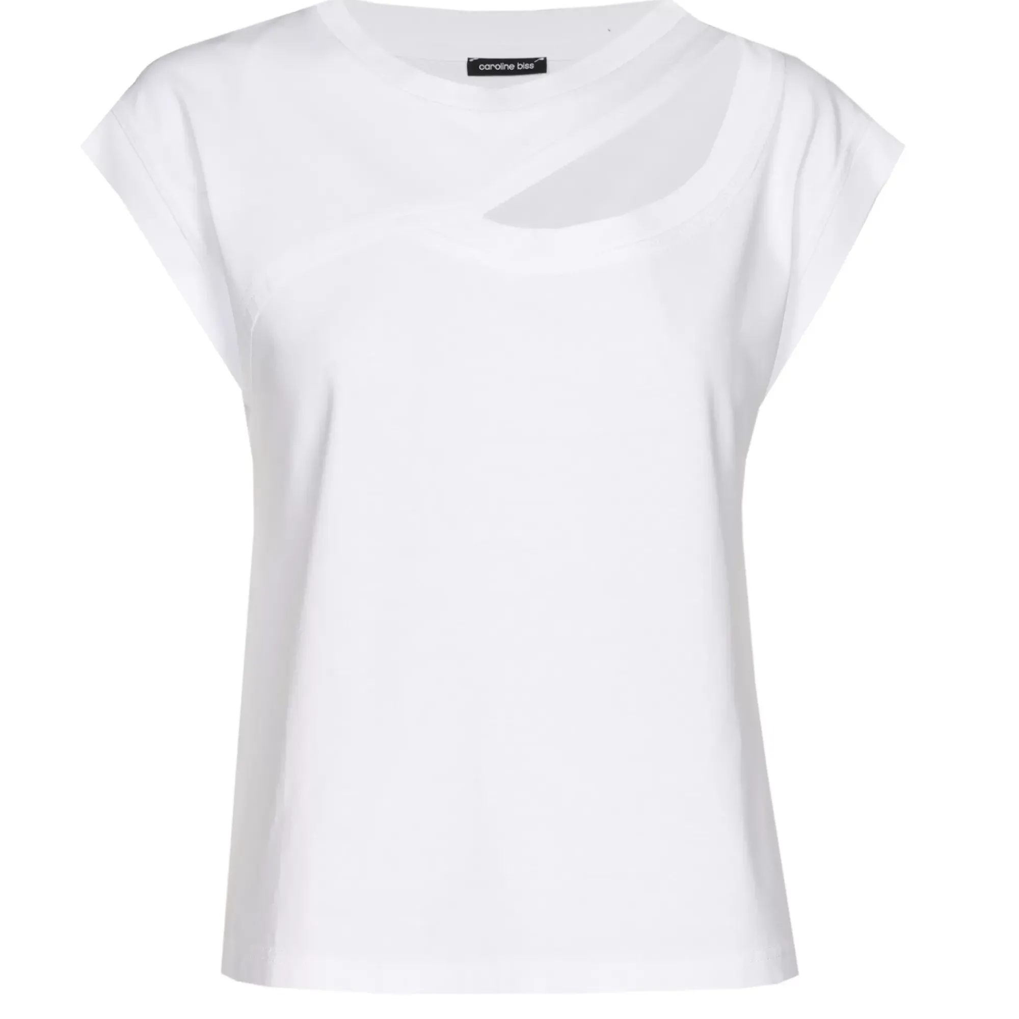 Caroline Biss Tops*1981-90 / T-Shirt In Katoen Met Schoudereffect