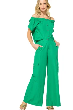 Caroline Biss Broeken*3554-61 / Wijde Broek Katoenmix, Normal Waist